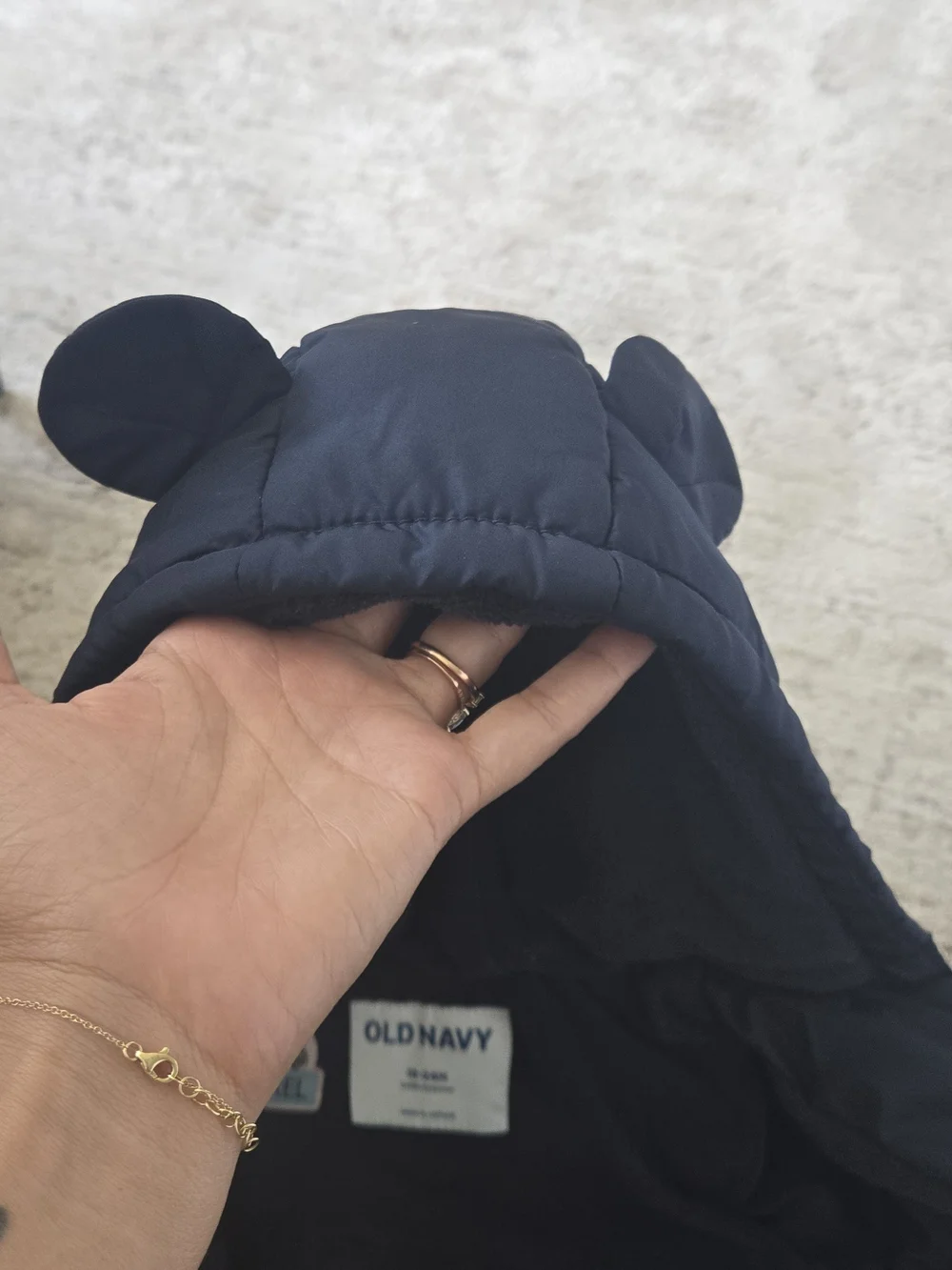 Navy Blue Toddler Puffer Jacket with Hood